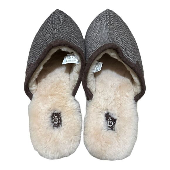 UGG | AUSTRALIA MEN’S SHEEP’S WOOL LINED TWEED SCUFF SLIPPERS RARE | 17 - Picture 5 of 5